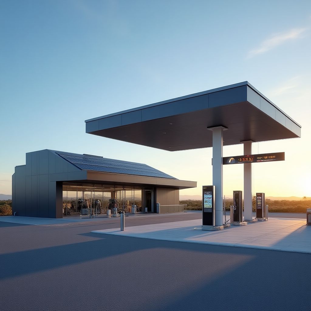 Estación de servicio inteligente con tecnología moderna